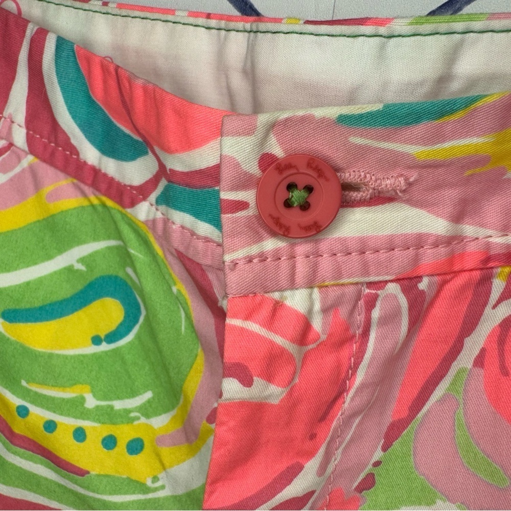 Lilly Pulitzer Callahan 5” Short pink yellow Size 4 - Picture 3 of 5